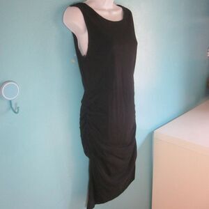 FIRTH Womens Size M Ruched Stretch Bodycon Dress Cotton Fitted Tank Cutout Back
